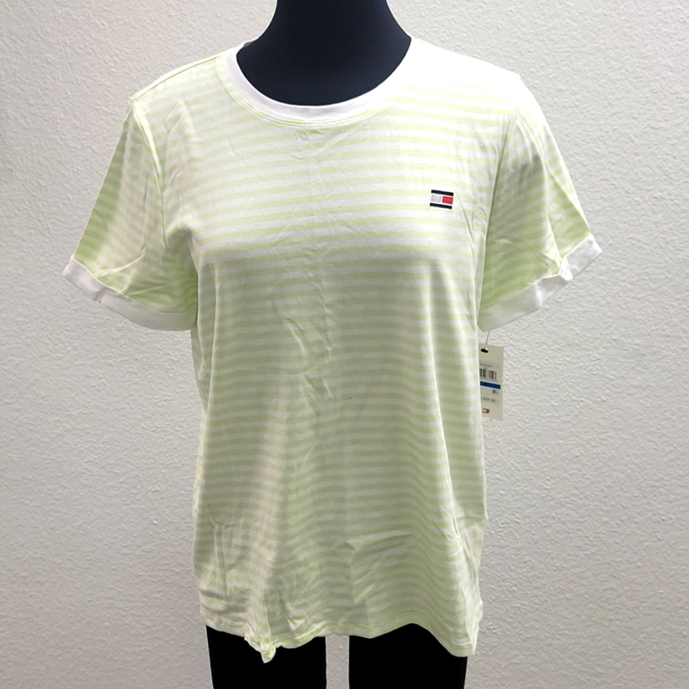 Tommy Hilfiger Sport Striped Front T-Shirt - Size XL